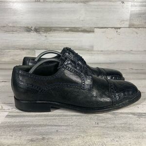 Forli Mens Dress Oxford Lace Up Shoes‎ Pointed Black Leather Size 10